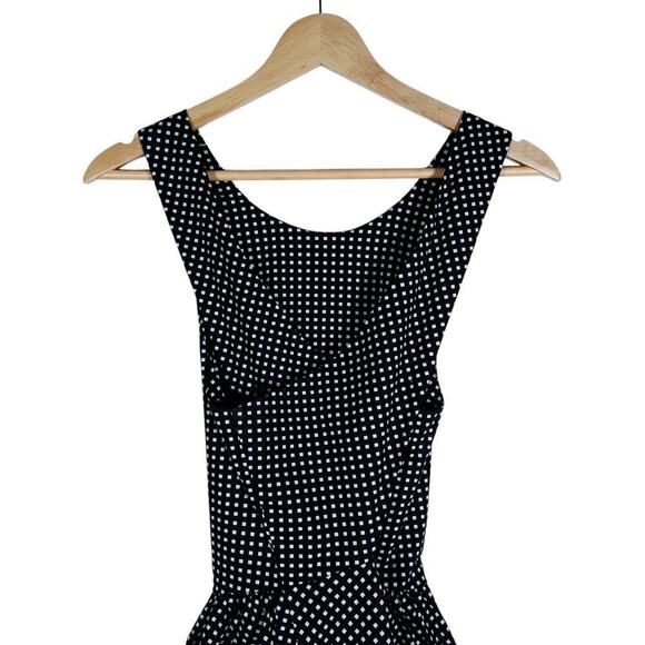 Kate Spade Mini Dress 2 Black White Diamond Pattern Feminine Coquette Preppy - Picture 5 of 7